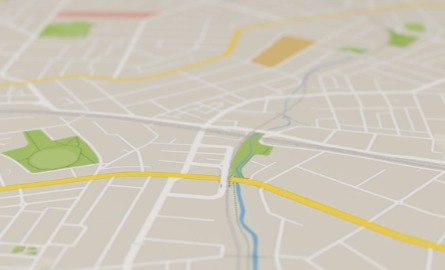 Map showing a grid of roads
